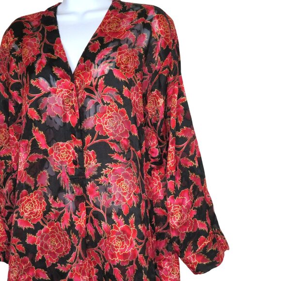 Vintage Victorias Secret Gold Label Sheer Brocade Floral Nightgown Size Small - Picture 3 of 12